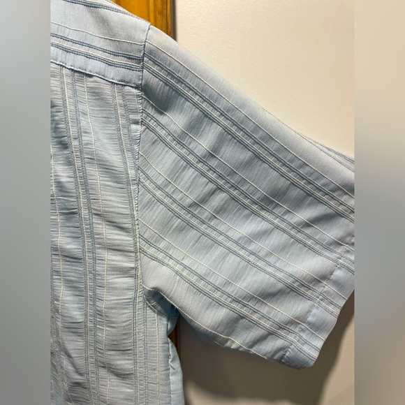 Vintage Pronti by Phita -  Short Sleeves shirt in light blue in retro stripe - Picture 5 of 5